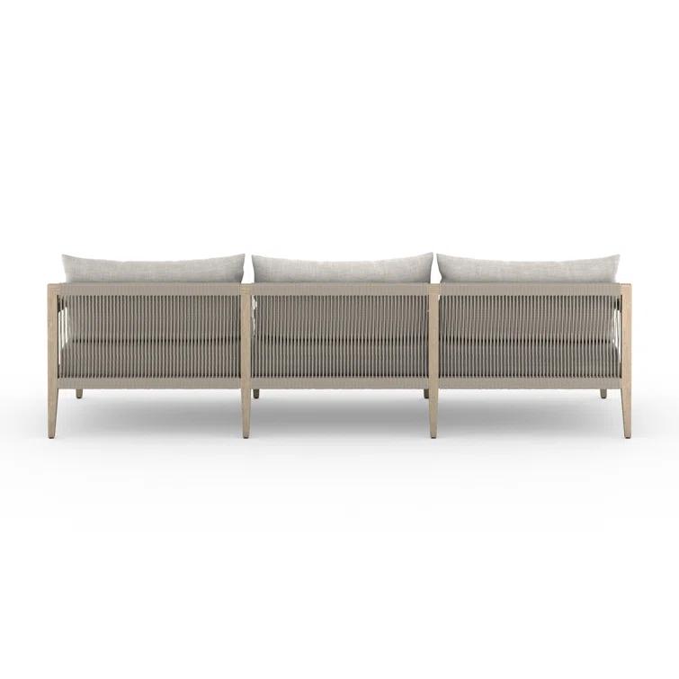 Sherwood 93" Gray Teak Outdoor 3-Seat Sofa