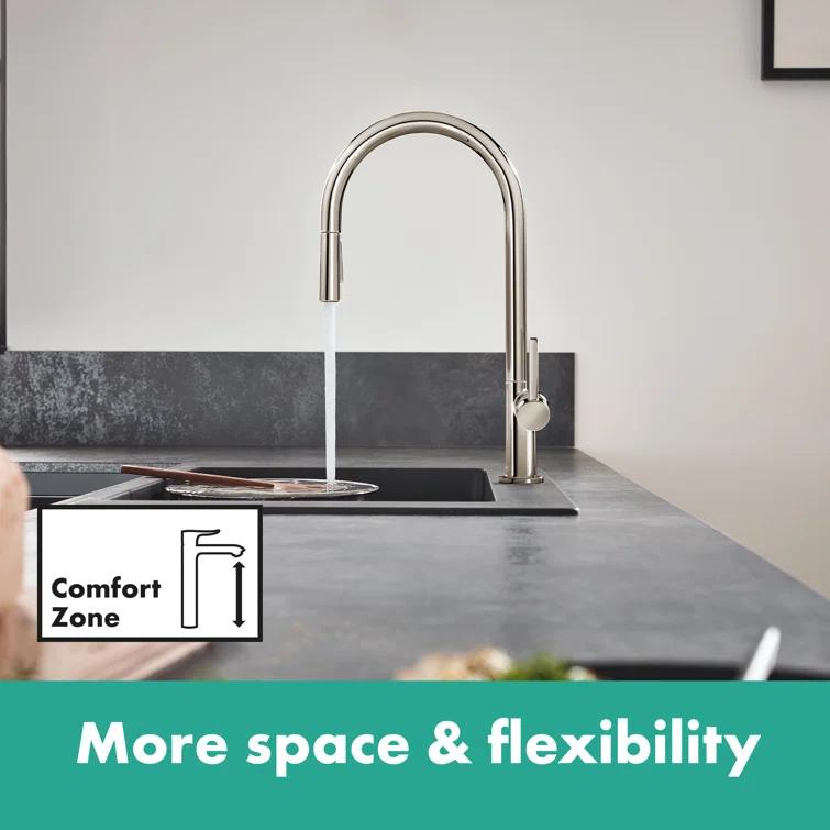 hansgrohe Talis N HighArc Kitchen Faucet, O-Style 2-Spray Pull-Down, 1.75 GPM