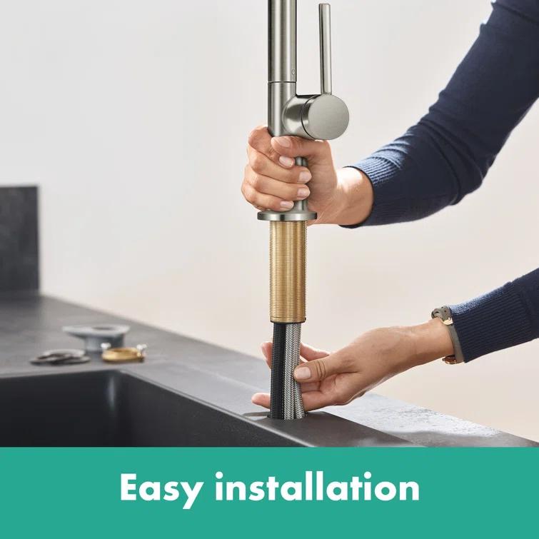 hansgrohe Talis N HighArc Kitchen Faucet, O-Style 2-Spray Pull-Down, 1.75 GPM