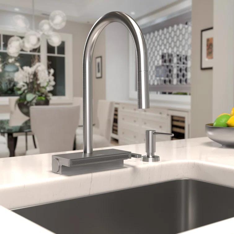 Aquno Select 3-Spray Kitchen Faucet with Pull-Down Spout, 1.75