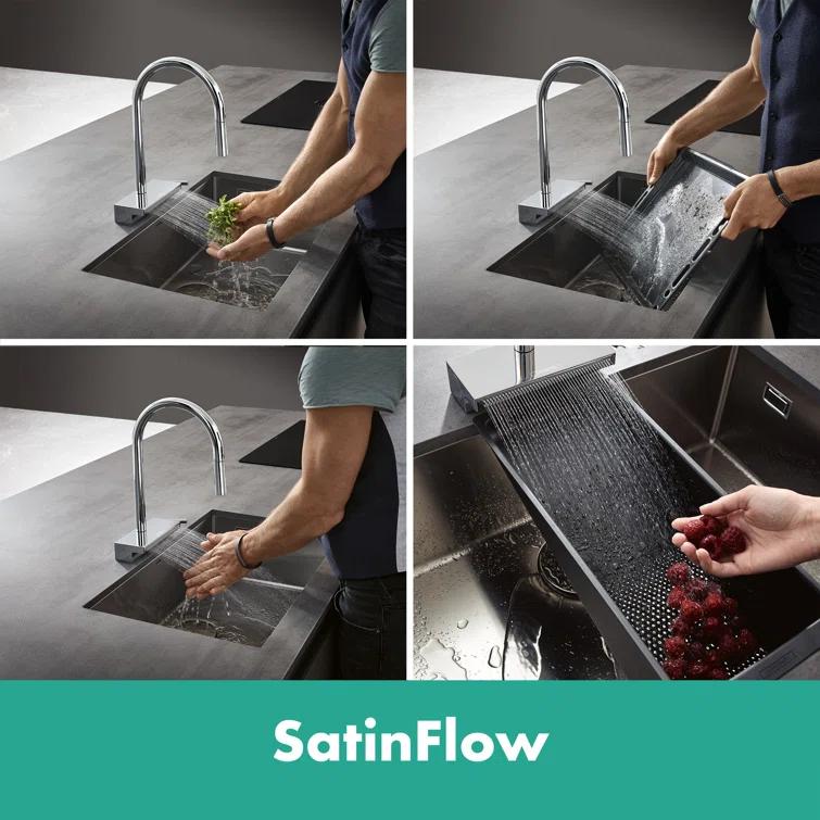 Aquno Select 3-Spray Kitchen Faucet with Pull-Down Spout, 1.75