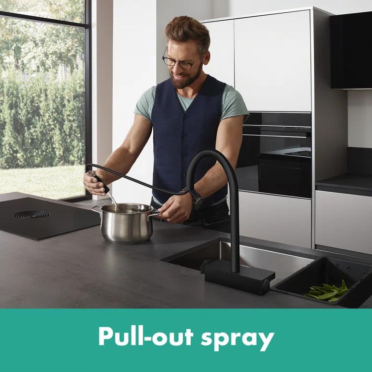 Aquno Select 3-Spray Kitchen Faucet with Pull-Down Spout, 1.75