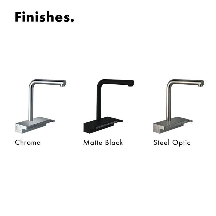 Hansgrohe Aquno Select Kitchen Faucet with L-Shape 2-Spray Pull-Out Spout with sBox, 1.75 73830671