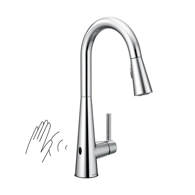 Moen Sleek MotionSense Wave Single Handle Pulldown Kitchen Faucet with Power Clean Technology