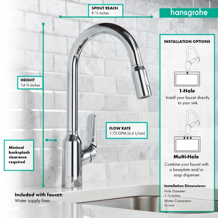 Focus N Prep Kitchen Faucet with 2-Spray Pull-Down, 1.75 GPM