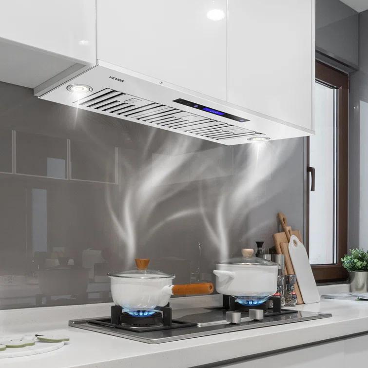 VEVOR 36" 900 CFM 4 Speed Ducted Insert Range Hood with Charcoal Filter and Light