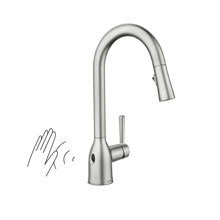Moen Adler MotionSense Wave Single Handle Pulldown Kitchen Faucet with Power Clean Technology