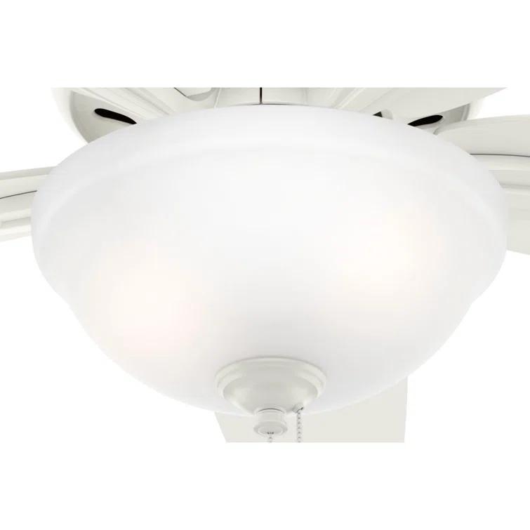 Newsome 42" 5 - Blade Traditional Flush Mount Indoor Ceiling Fan with Lights and Pull Chains
