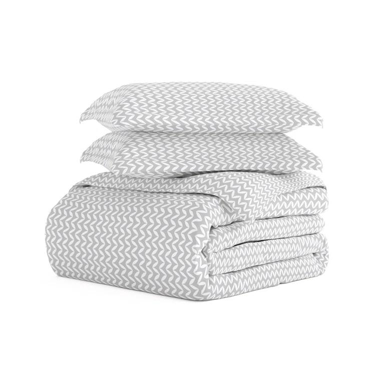 Simply Soft™ Puffed Chevron Pattern Duvet Cover Set