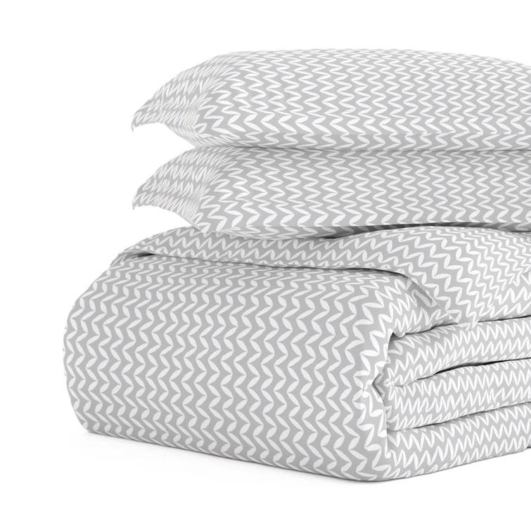 Simply Soft™ Puffed Chevron Pattern Duvet Cover Set