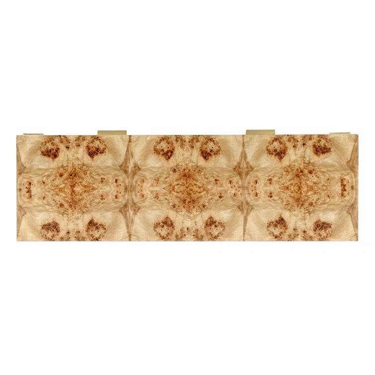 Kai 45 in. W Light Brown Rectangular Burl Wood 2-Drawer Console Table