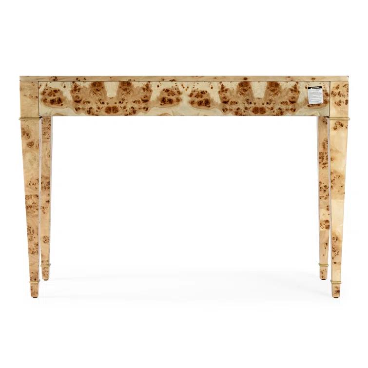 Kai 45 in. W Light Brown Rectangular Burl Wood 2-Drawer Console Table