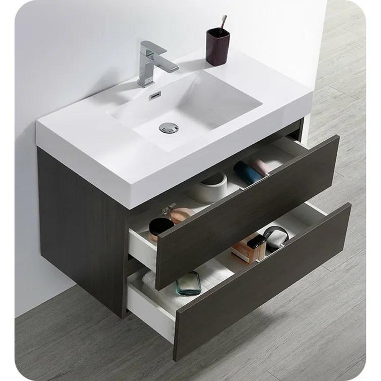 Valencia 36" Wall Mount Single Sink Bathroom Vanity with Top and Sink (Faucet Not Included)