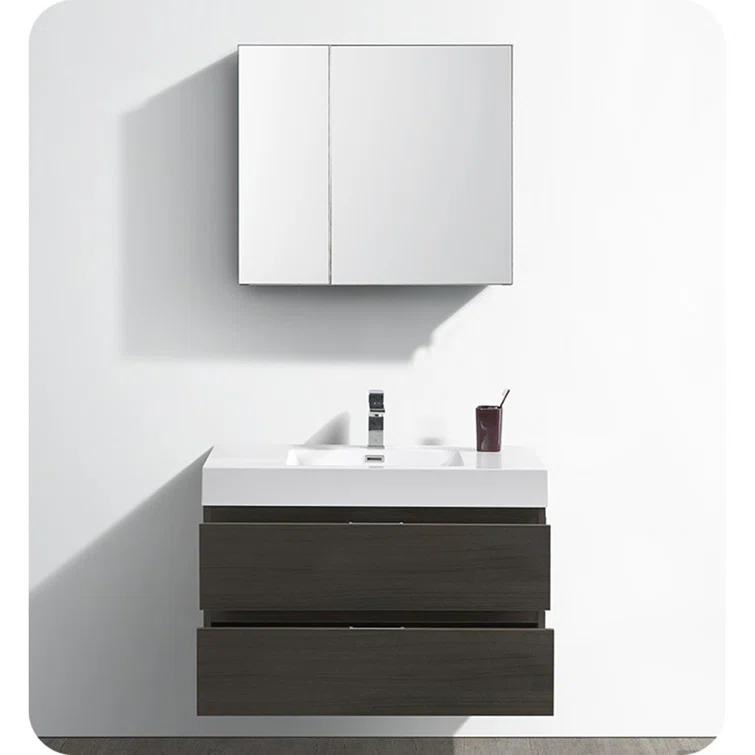 Valencia 36" Wall Mount Single Sink Bathroom Vanity with Top and Sink (Faucet Not Included)