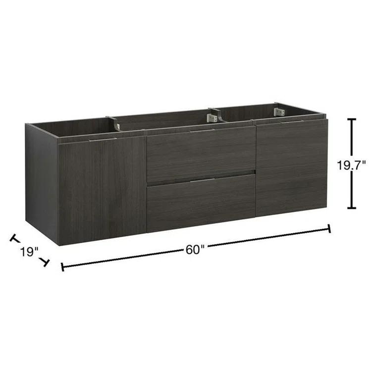 Fresca Valencia 60" Wall Mount Single Sink Bathroom Vanity Base Only (Top and Sink Not Included)