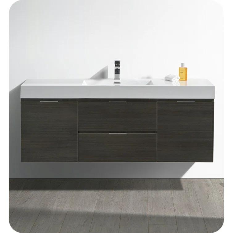 Fresca Valencia 60" Wall Mount Single Sink Bathroom Vanity Base Only (Top and Sink Not Included)