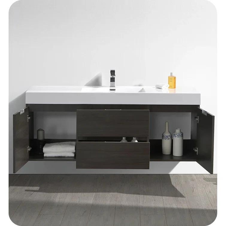Fresca Valencia 60" Wall Mount Single Sink Bathroom Vanity Base Only (Top and Sink Not Included)