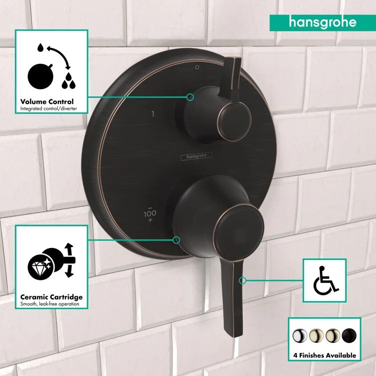 Metris C Thermostatic Shower Trim with Volume Control Valve Trim Only