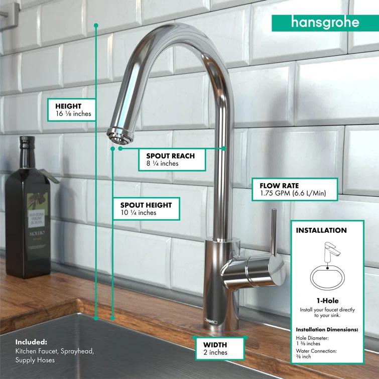 Talis S² Pull Down Single Handle Kitchen Faucet with Handle and Supply Lines