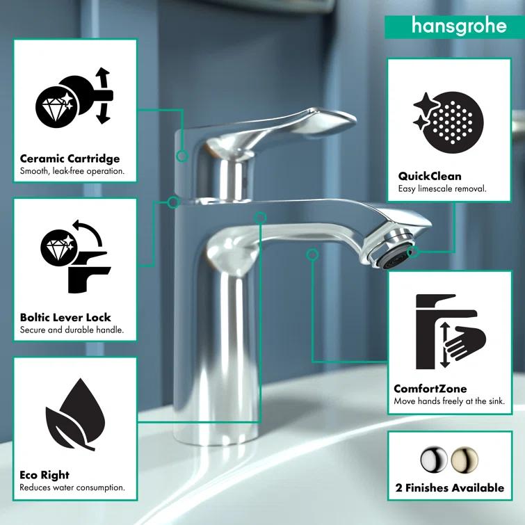 Metris Single Hole Bathroom Faucet with Drain Assembly
