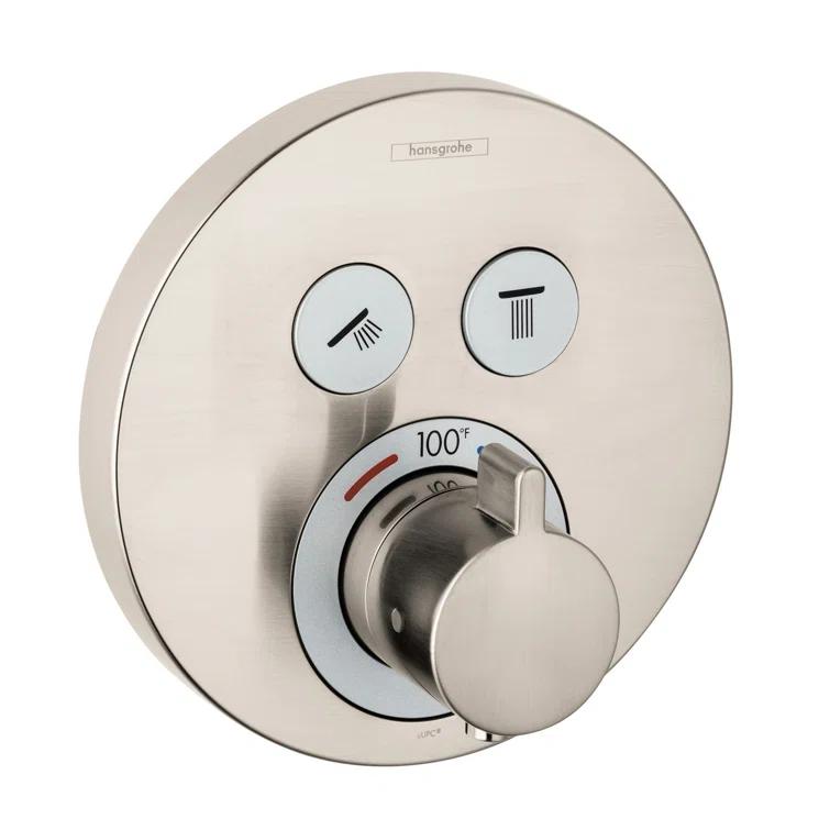 Showerselect S 1-Handle 6-Inch Wide, Temperature Memory, Thermostatic Valve Trim Only, with Diverter