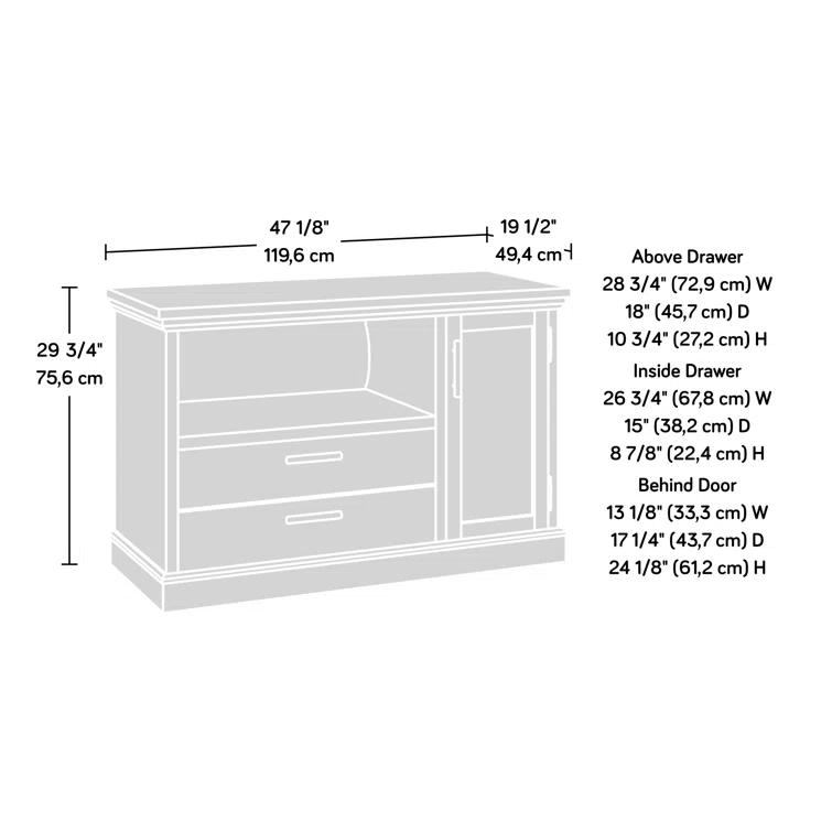 Aspen Post 47.09'' Wide 1 - Drawer Filing Credenza with Cable Management