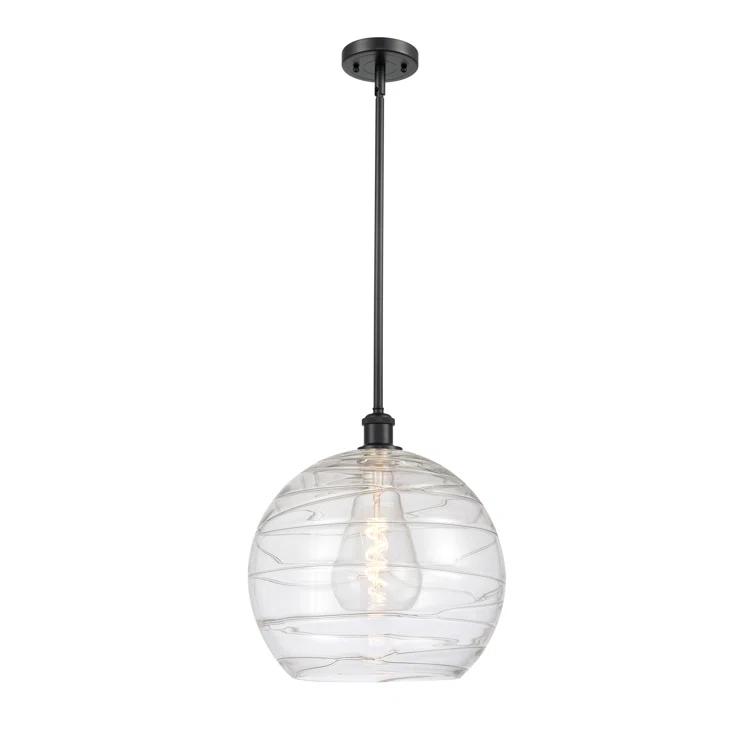 Athens Deco Swirl 1 - Light Single Drop Pendant Pendant