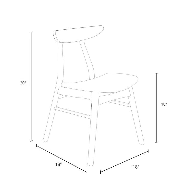 Hartford Dining Chair in Warm Gray/Walnut