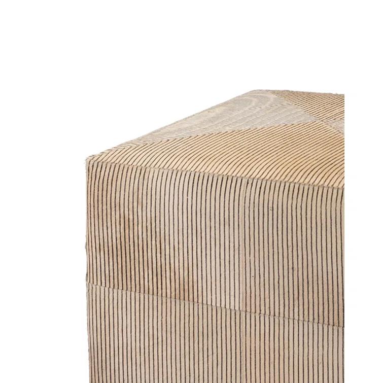 Jamie Young Company Pinstriped Leather Ottoman