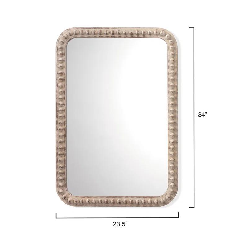 Audrey Beaded Rectangle Wall Mirror, 26" x 38"
