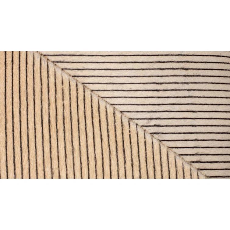 Jamie Young Company Pinstriped Leather Ottoman