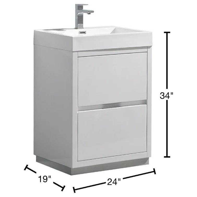 Valencia 24" Freestanding Single Sink Bathroom Vanity with Top and Sink (Faucet Not Included)