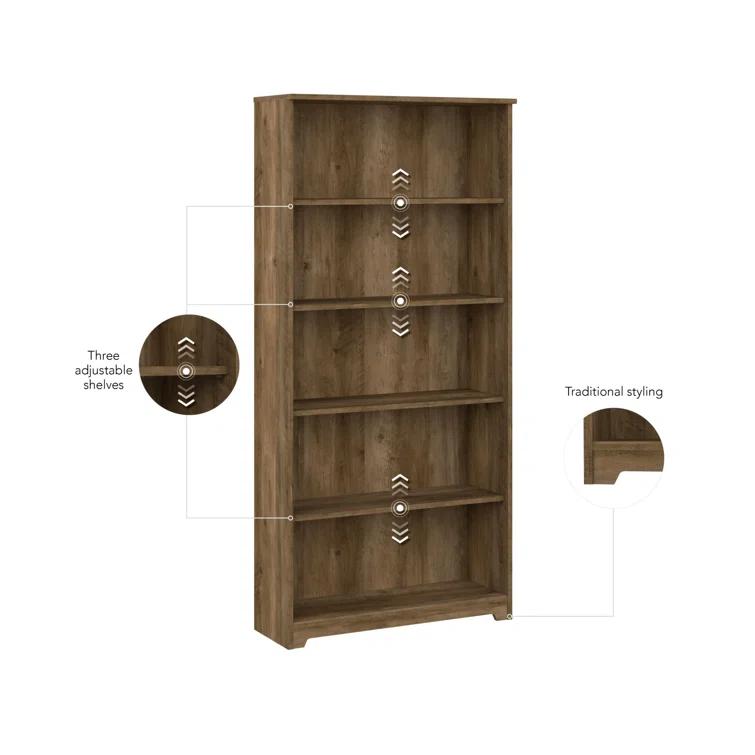 Shelonda 5 Shelf 66" Standard Bookcase