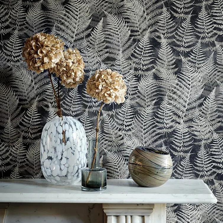 Clarissa Hulse Woodland Fern Charcoal Removable Wallpaper