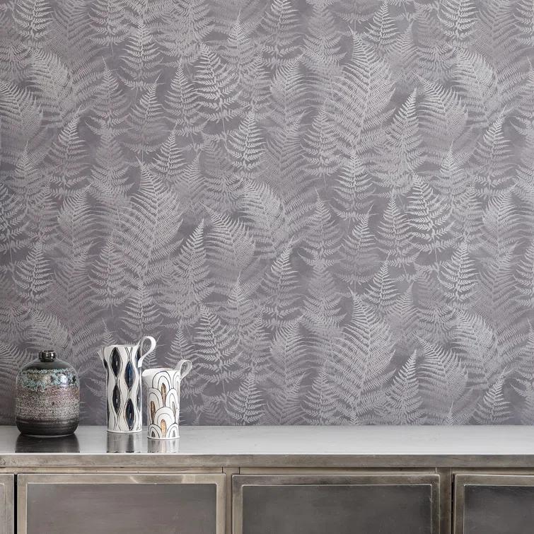 Clarissa Hulse Woodland Fern Pewter Wallpaper