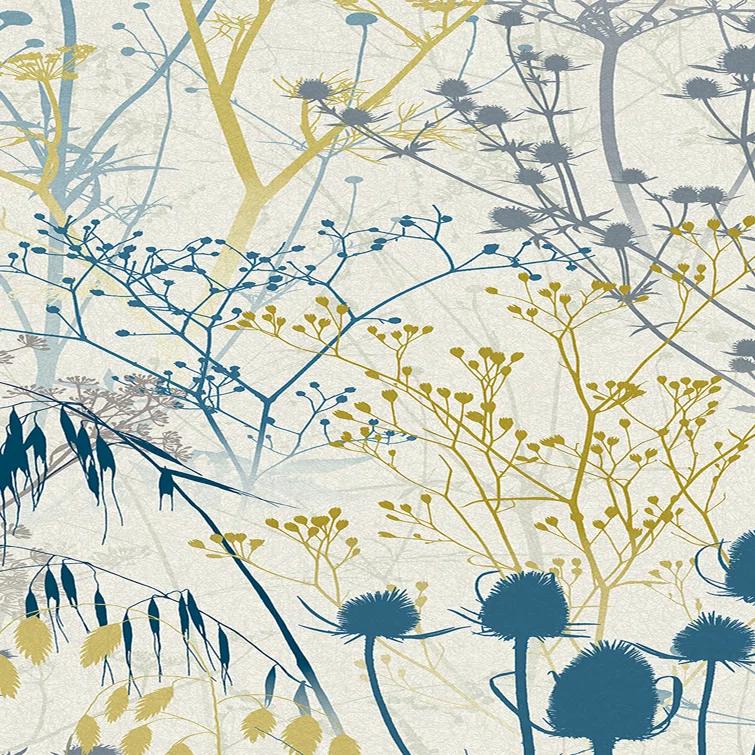 Clarissa Hulse Summer Border Blue Wallpaper