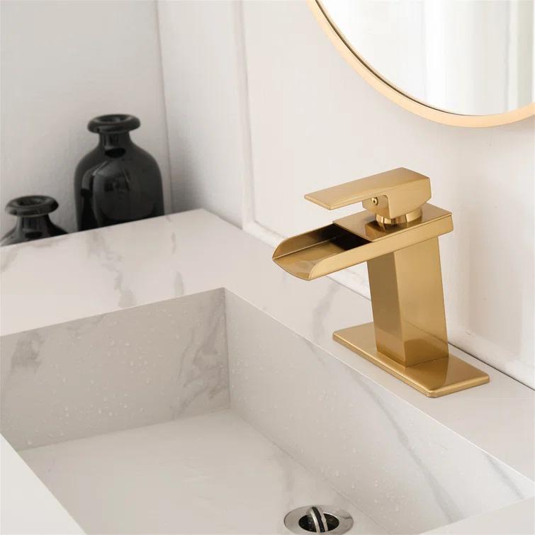 AWZTOO AZ-CH-0008 Single-Hole Single-handle Bathroom Faucet with Drain Assembly