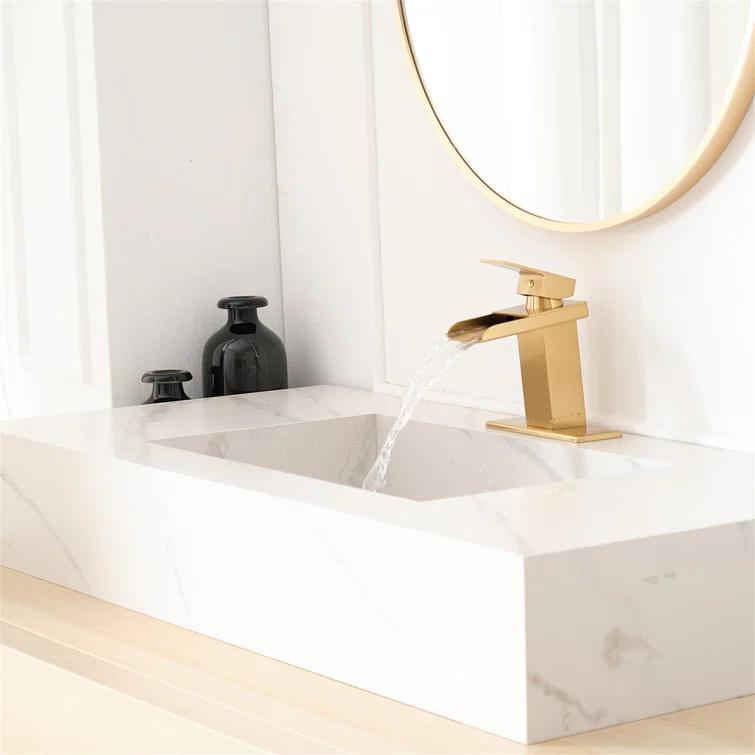 AWZTOO AZ-CH-0008 Single-Hole Single-handle Bathroom Faucet with Drain Assembly