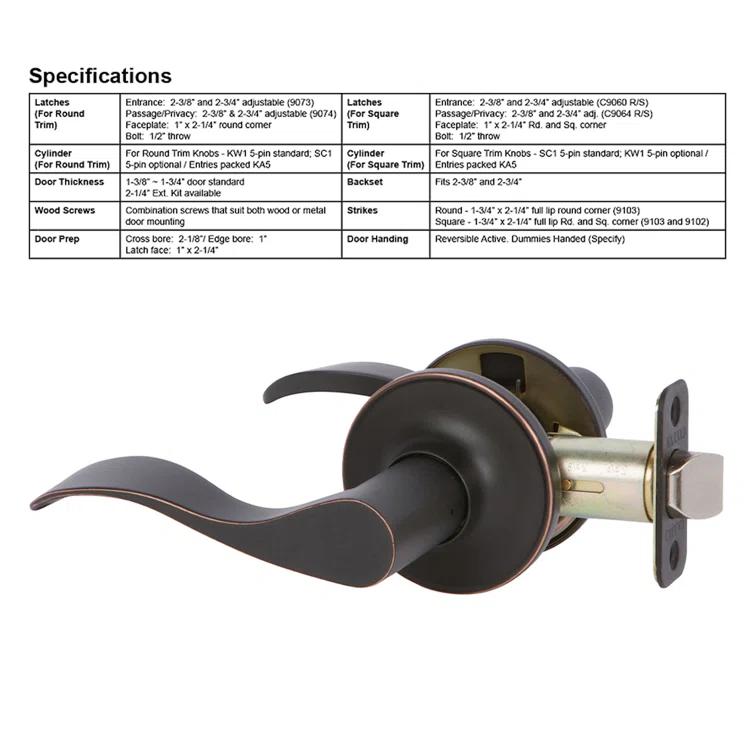Callan Passage (Hall & Closet) Door Lever