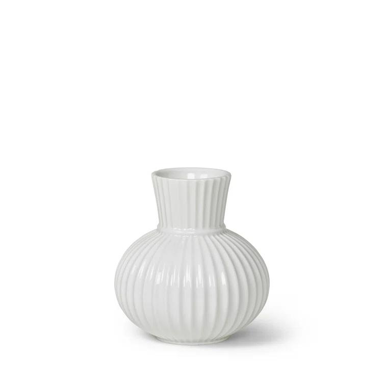 White Porcelain Decorative Table Vase, 5.7 Inches