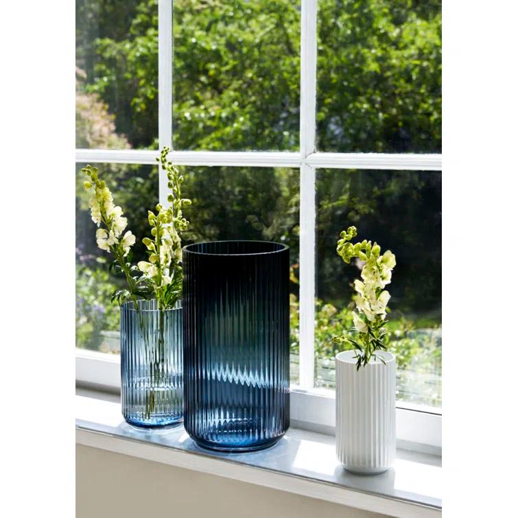 White Fluted Porcelain Decorative Table Vase