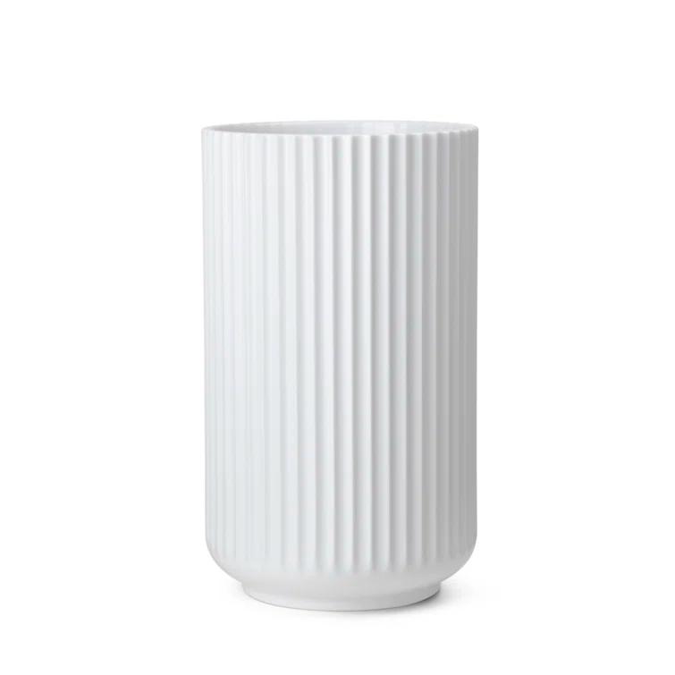 White Fluted Porcelain Decorative Table Vase