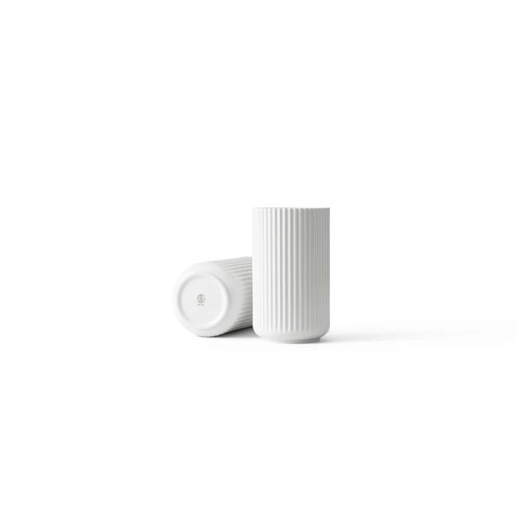 White Fluted Porcelain Decorative Table Vase