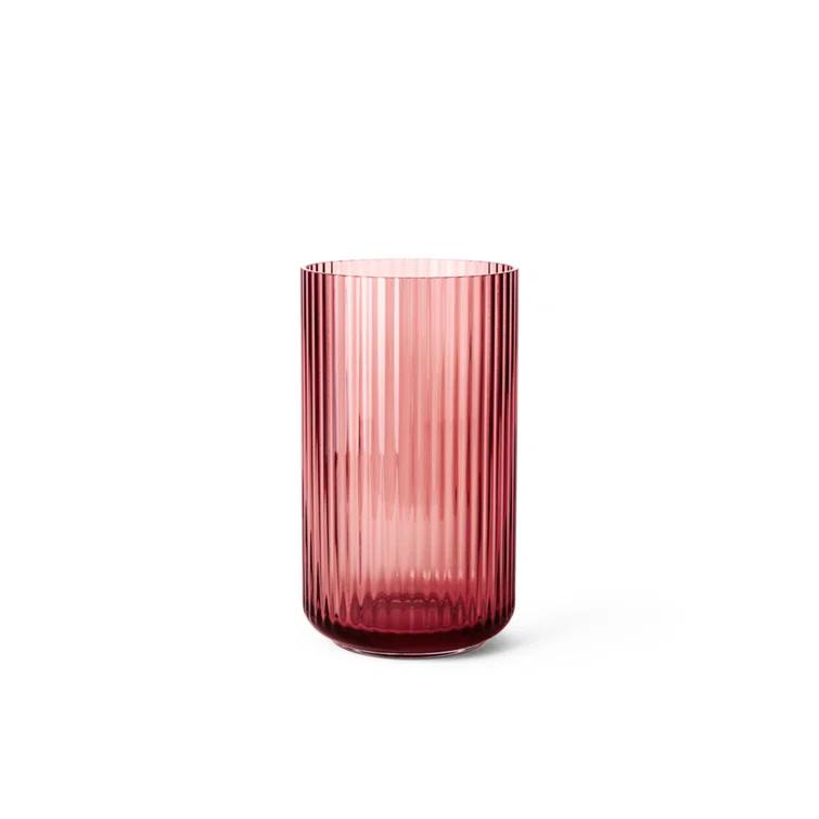 Burgundy Fluted Porcelain Table Vase, 9.8 inches