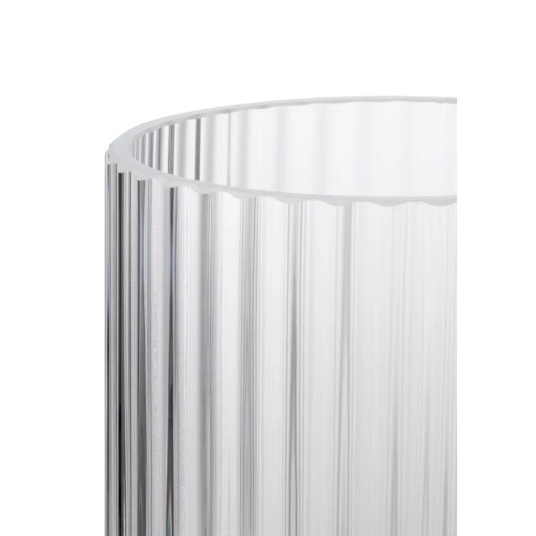 Elegant White Porcelain Fluted Table Vase