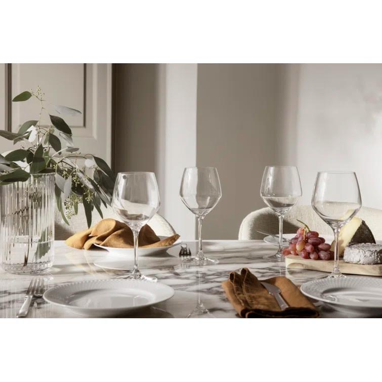 Elegant White Porcelain Fluted Table Vase