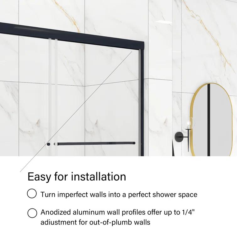 60" W x 58" H Double Sliding Framed Tub Door