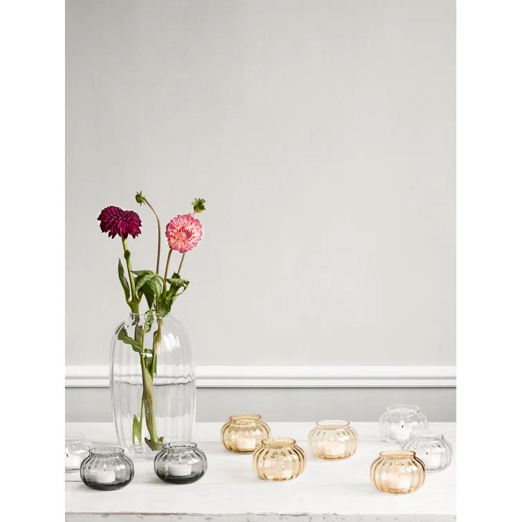 Clear Glass Primula Tealight Candle Holder