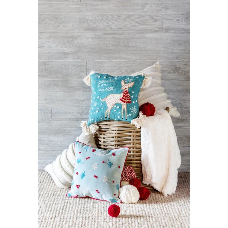 Park Hill Collection Embroidered Cotton Throw Pillow