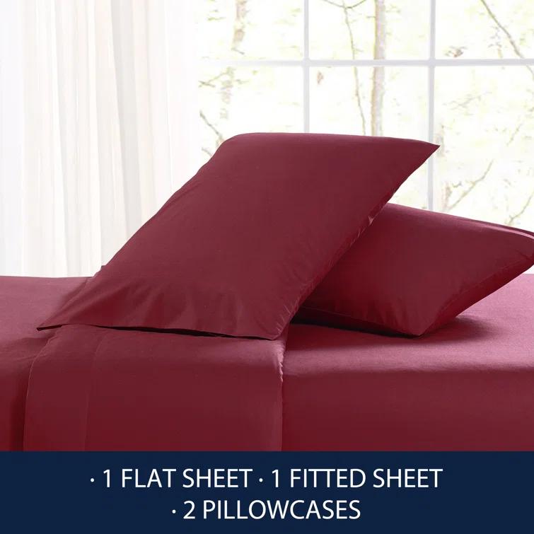 Nautica Solid Cotton Percale Sheet Sets